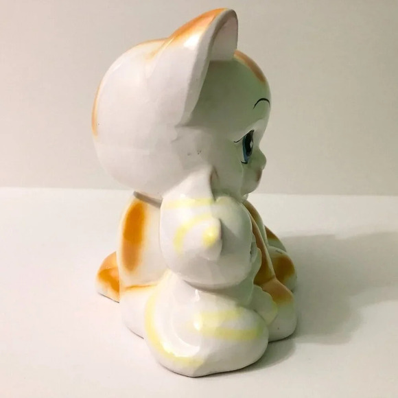 Vintage Cat Coin Bank Kittens Ceramic Figurine 8 Inch Long Kitsch - Picture 5 of 16